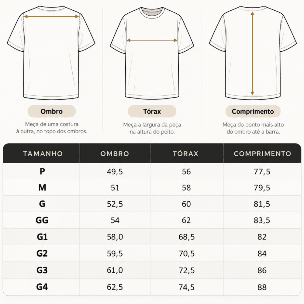 Guia de tamanhos - Camiseta Oversized | Corinthians x Sabotage